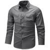 New Men's Long-sleeved Shirt Autumn and Winter Middle-aged and Young Casual Work Jacket Fashionable Solid Color Shirt Top