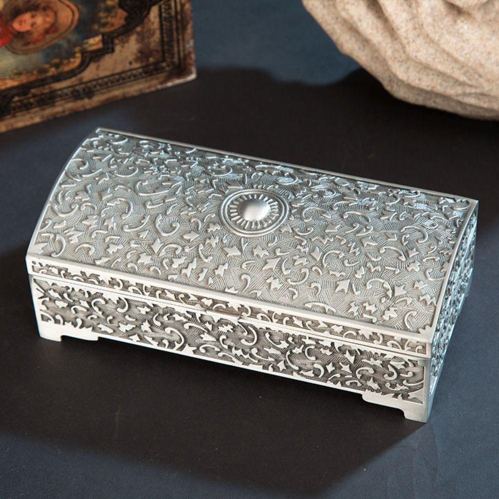 European Style Jewelry Box Vintage Treasure Chest Case Creative Trinket Storage Box  Earrings