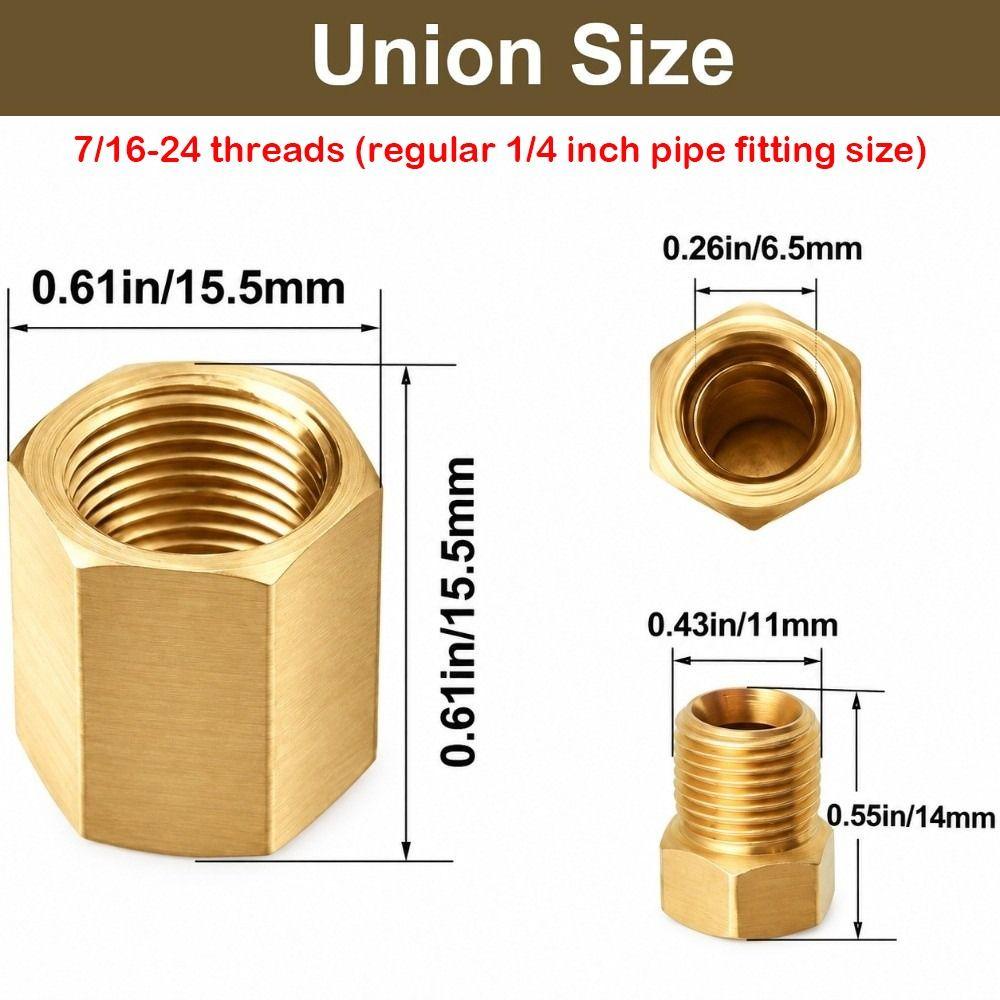 7/16 Inch-24 Threads Brake Line Fitting Inverted Flare Fitting Vehicle Tube Connection