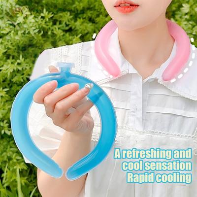 Portable Neck Cooling Tube Summer Wearable Neck Cooler Lightweight Reusable Ice Cold Ring Outdoor Heatstroke Prevention Neck Wrap Collar