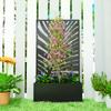 Metal Garden Bed for Garden with Trellis, Wall Mounted or Freestanding Raised Planter with Privacy Screen