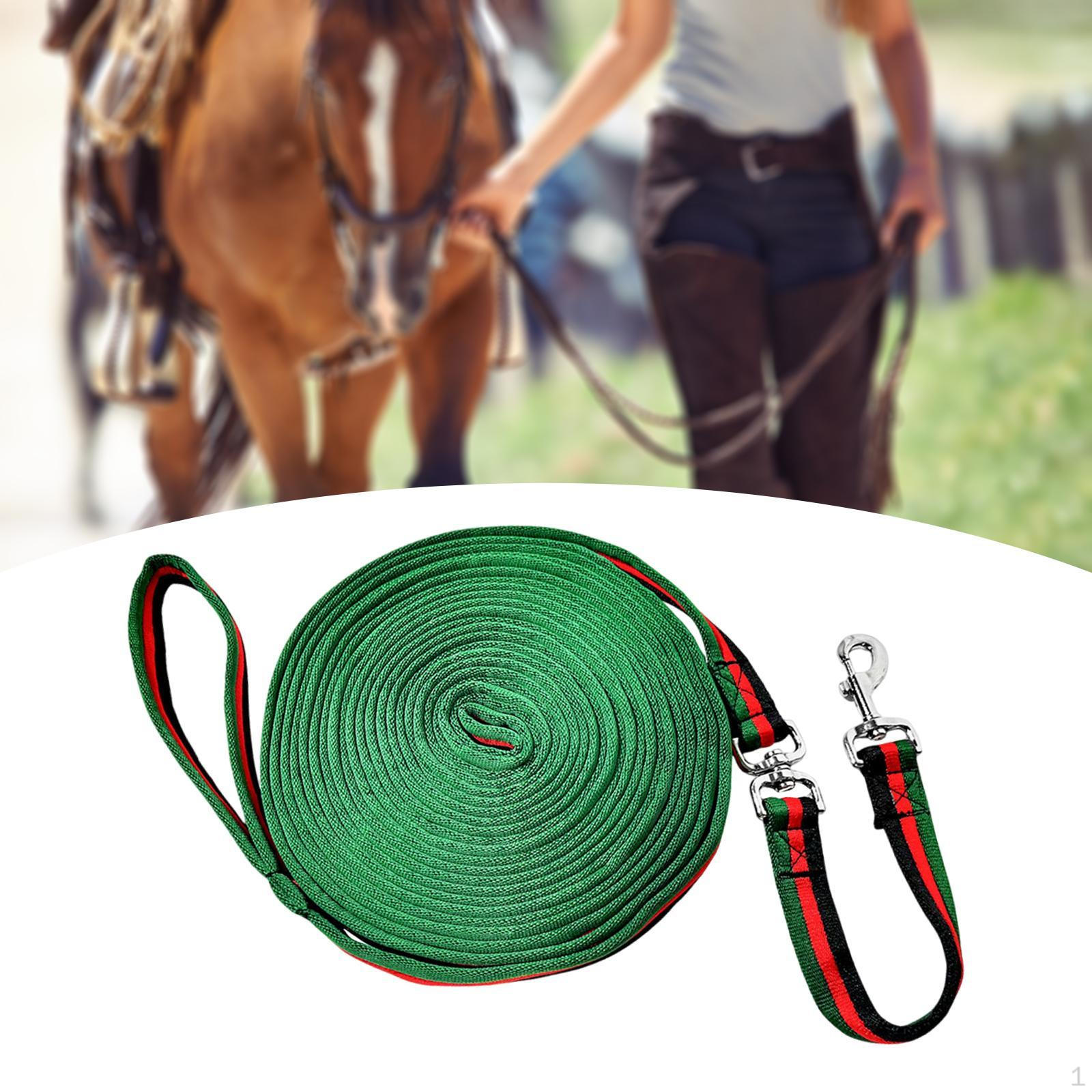 

Horse Rope Equine Performance Attach to Halter or Harness Long Quick Attachment Lunge Line Green Red and Black