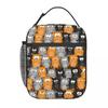 Cat Lunch Bag Cute Animals Fashion Lunch Box For Unisex Picnic Portable Cooler Bag Waterproof Print Thermal Tote Handbags