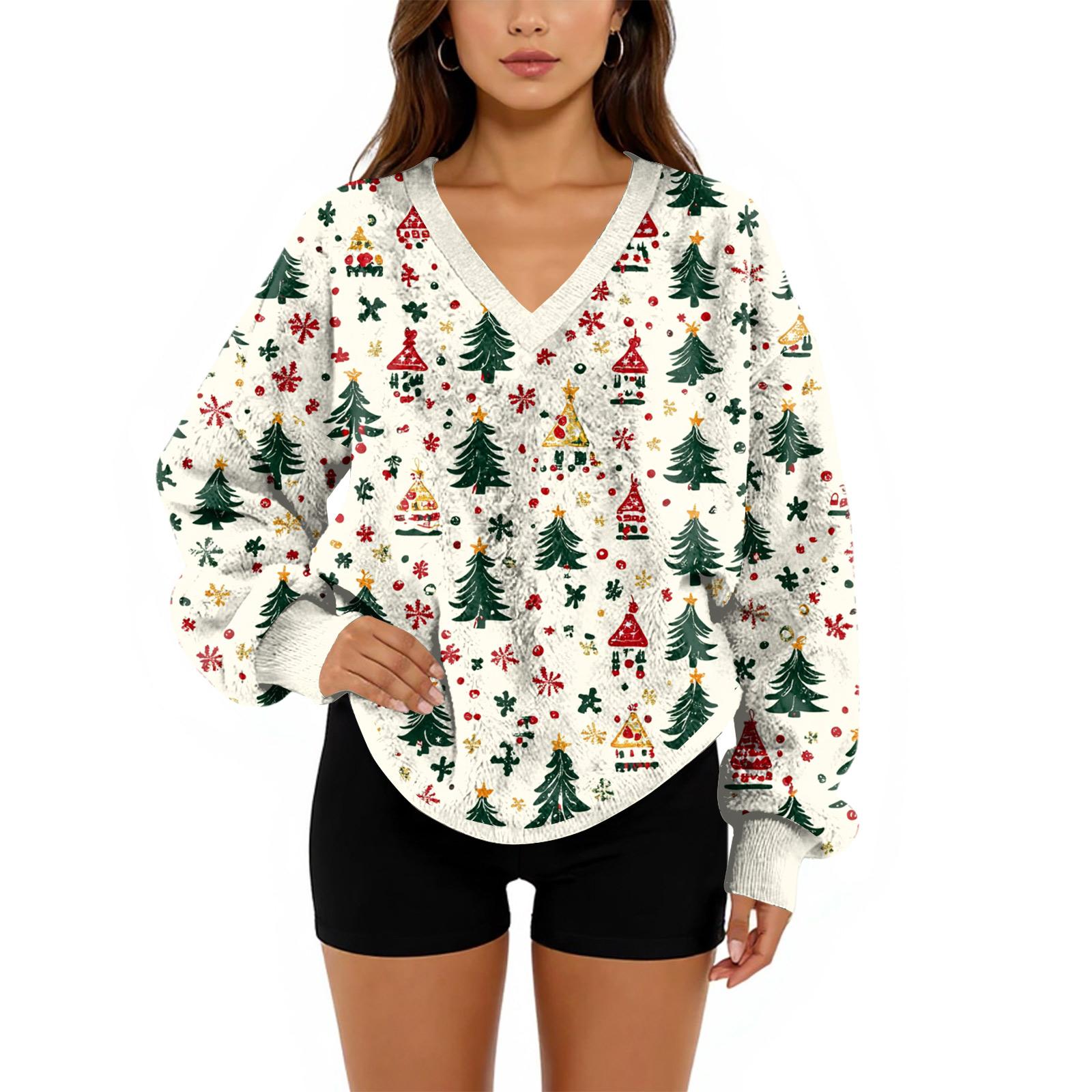 

Женский свитшот с V-образным вырезом, плюшевый, однотонный, повседневный, модный, с длинным рукавом, с карманами, пуловер L бежевый