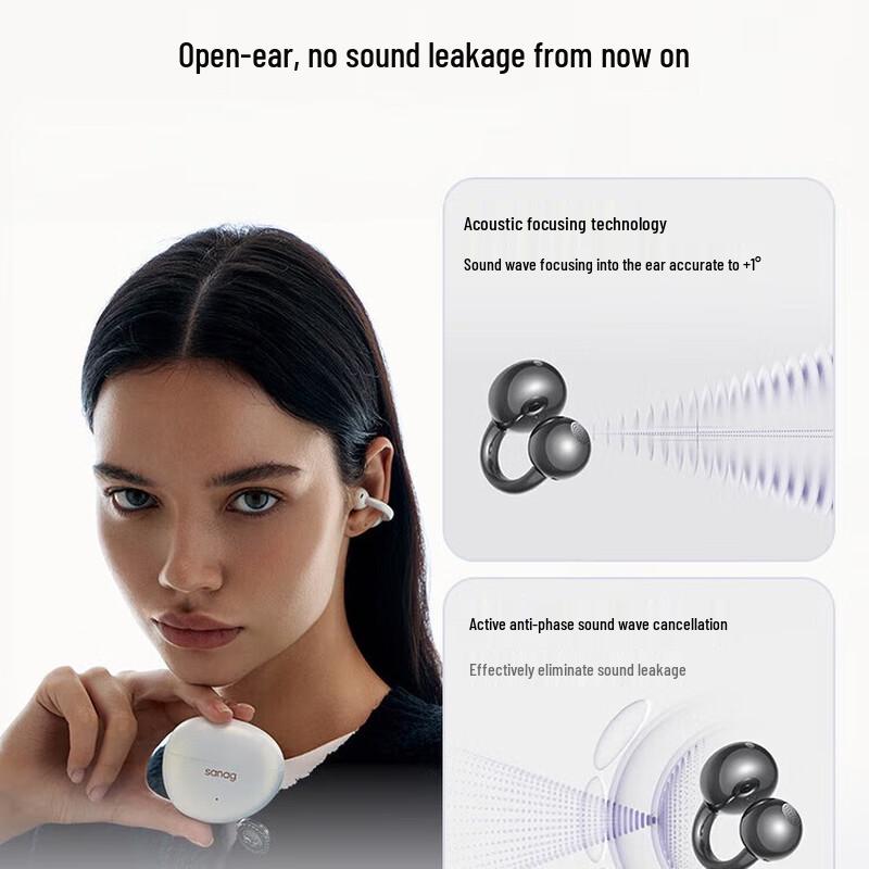 Saina S7S AI Open-Ear Clip-On Bluetooth Earbuds