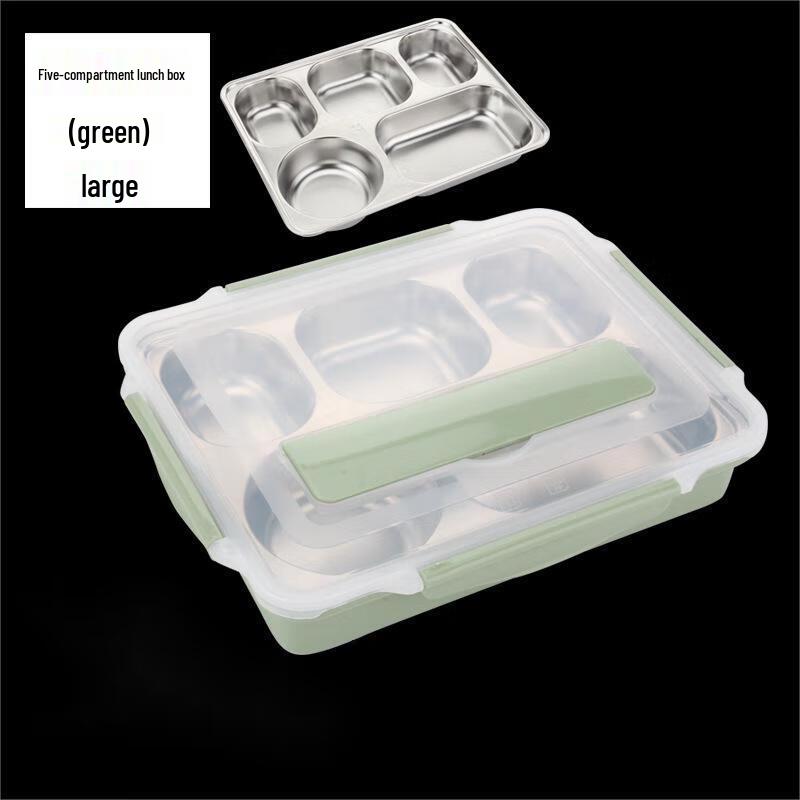 304 Stainless Steel Partitioned Lunch Box with Lid