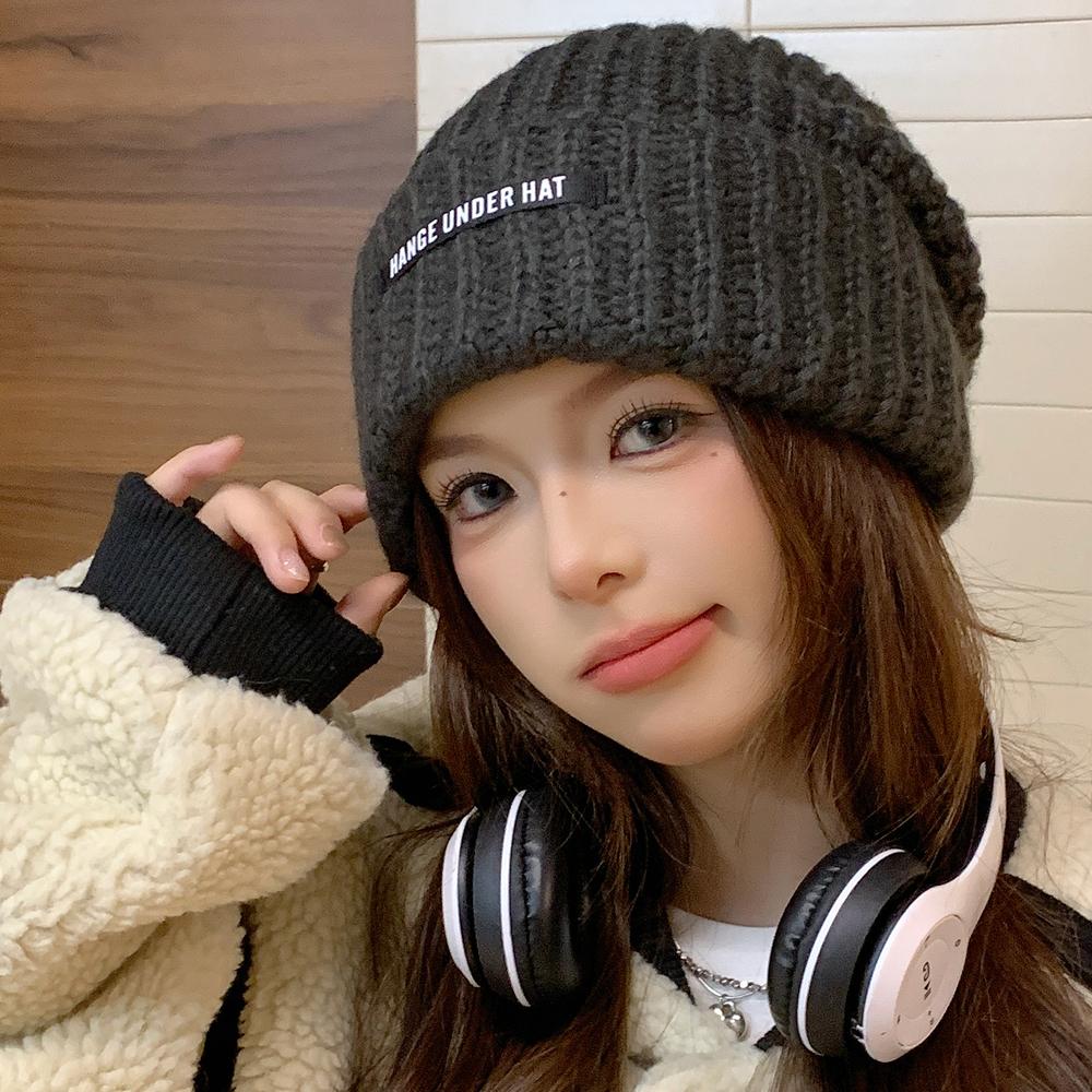 Căciuli beanie largi stil nou, căciulă caldă de iarnă, căciulă Y2K, căciuli beanie pentru femei, căciulă de iarnă culoare uni, căciuli tricotate pentru fete, cadou