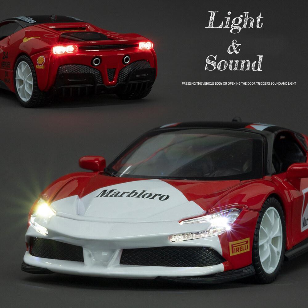 1/32 skala SF90 Supercar Metall Druckguss Legierung Spielzeug Auto Modell Lkw Für Kinder Spielzeug Fahrzeuge Hobbies Sammlung