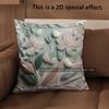 2D Floral Embroidered Pattern Decorative Pillow Covers Pattern Cushion Cover Suitable For Sofa Bedroom Car Pillow Cover