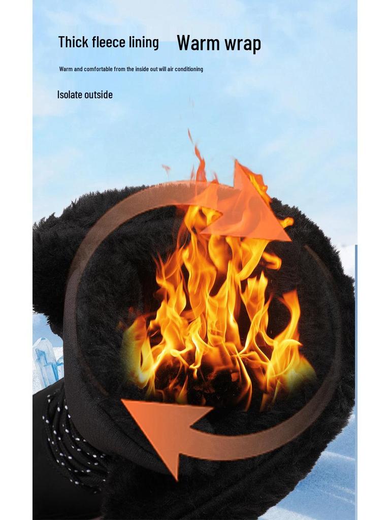 Damskie wszechstronne śniegowce z podszewką z polaru: Ciepłe, antypoślizgowe, pogrubione na jesień i zimę, moda outdoorowa.