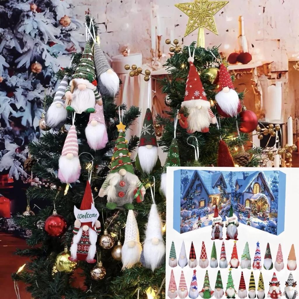 Gnome Advent Calendar Gift – 24 Days Countdown To  With Gnome-themed Pendants And Ornaments