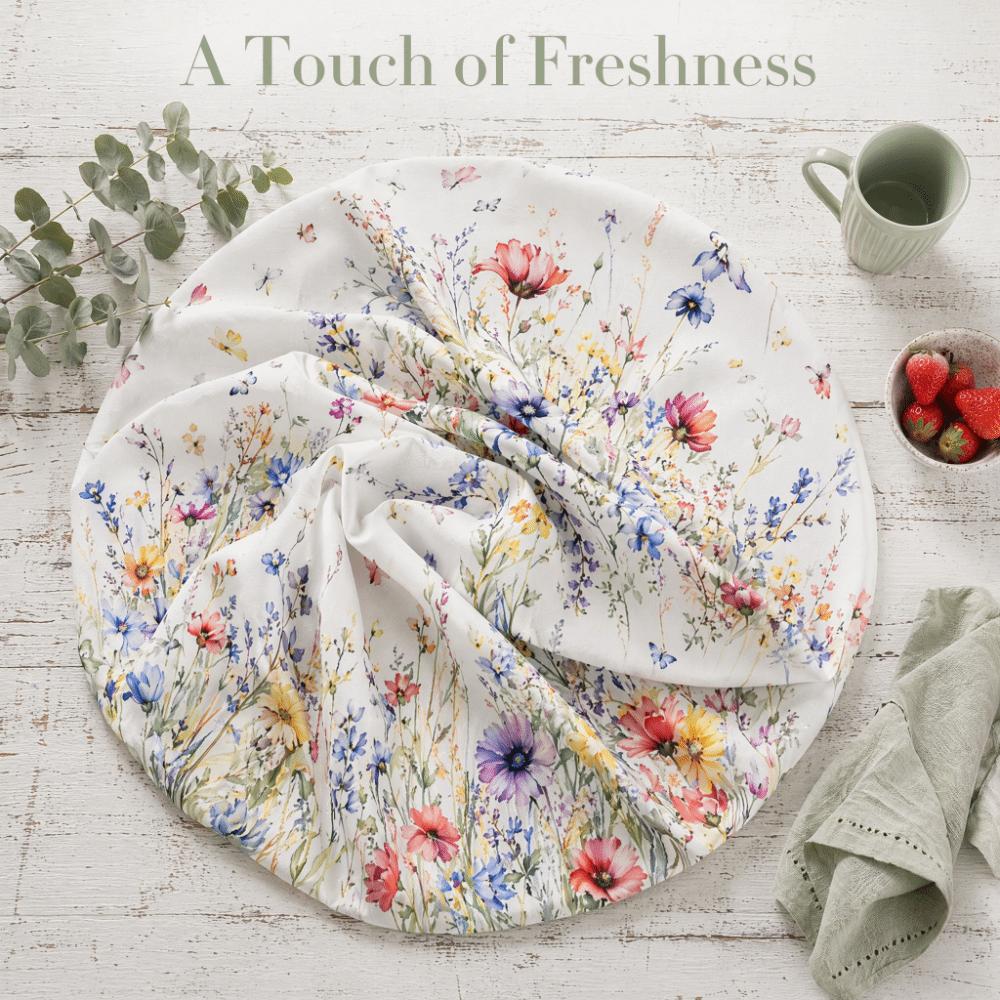 Flower Printed Polyester Tablecloth Country Rooster Washable Rectangle Tablecloth Stain Resistant Waterproof Round Table Cloth