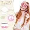 Boho Peace Sign Women's Hippie Costume Set 60's 70s Style Necklace Earrings  for Groovy Party Girls