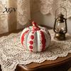 Modern Art Decorative Ornaments Ceramic Pumpkin Sculpture, Polka Dot Figurine, Farmhouse Small Large Figurines Tabletop Decoration for Fall,