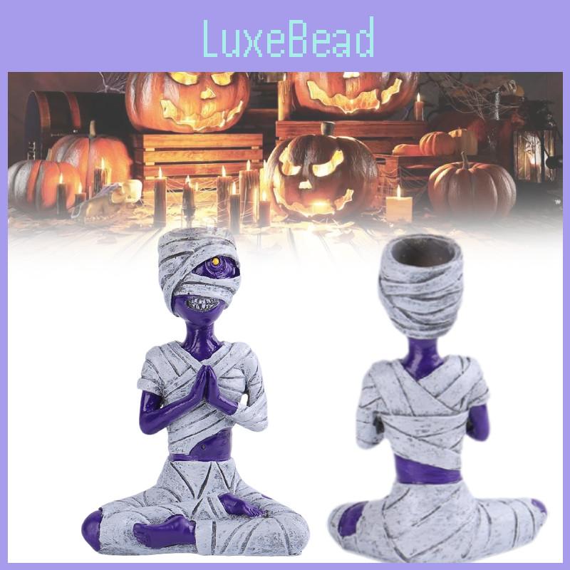 Striking Halloween Purple Mummy Ornament With Detailed Resin Skeleton For Eye-catching Decor