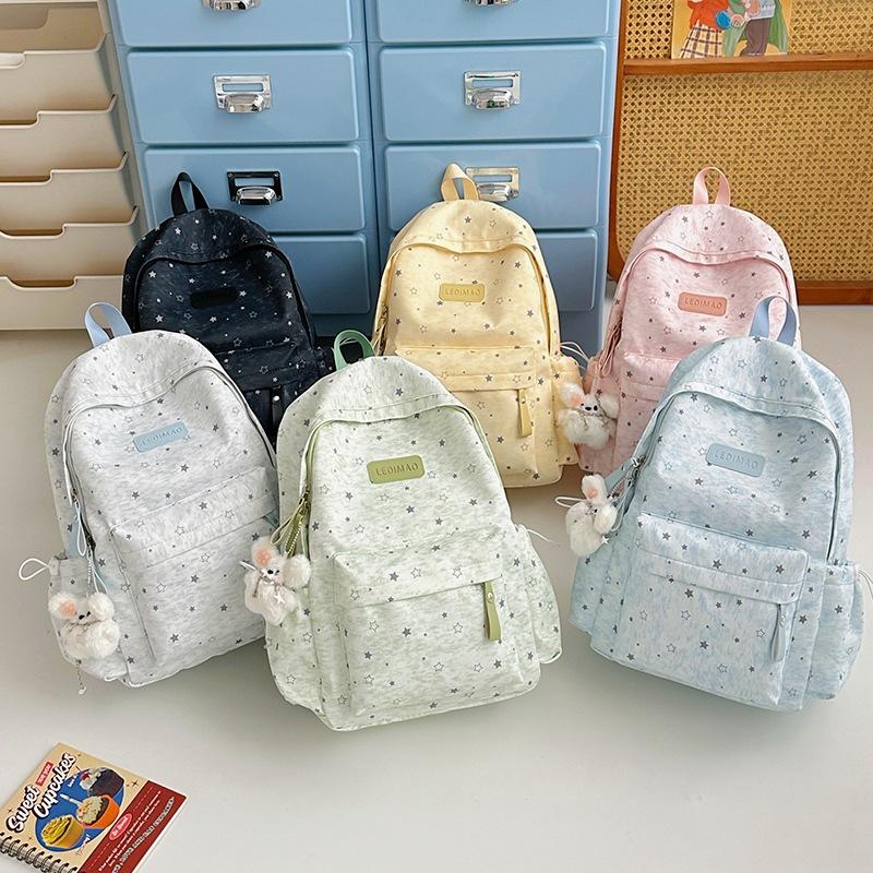 Schoolbag1011 New College Style Star Printing Student Schoolbag Junior High School Students High Value Backpack Large Capacity Backpack