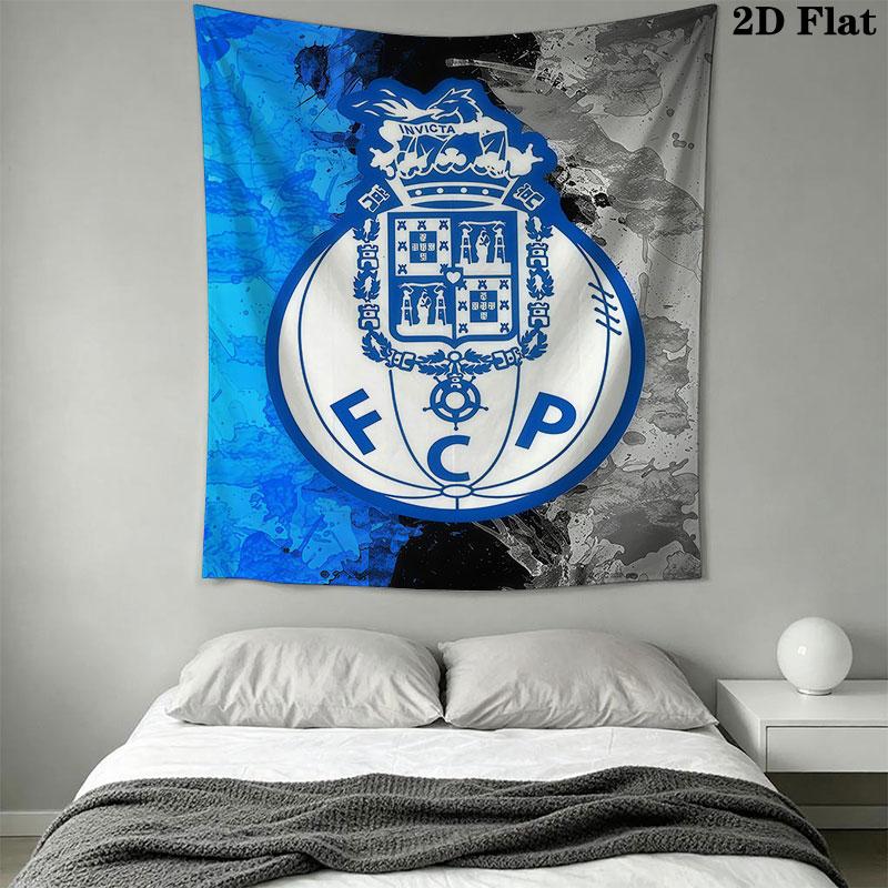 FC Porto Logo Wandbehang Bedruckte Stoffdecke Dekorative Wandteppiche für Schlafzimmer Wohnzimmer Heimdekoration