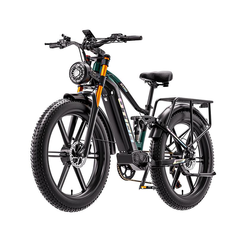 BURCHDA RX80 Dual-Nabenmotor 4000W 26  Fat Tire Geländetaugliches E-Bike 48V 20Ah Langstrecken-Elektrofahrrad grün