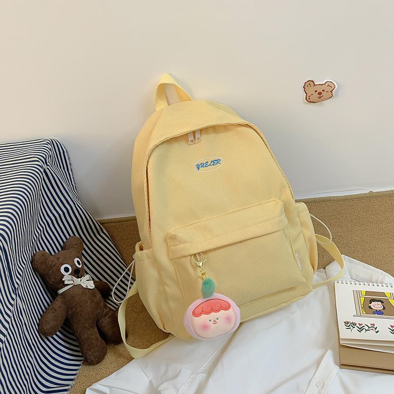 School Bag Summer New Simple Solid Color Casual Backpack Large Capacity Bag Travel Backpack Trendy Bag