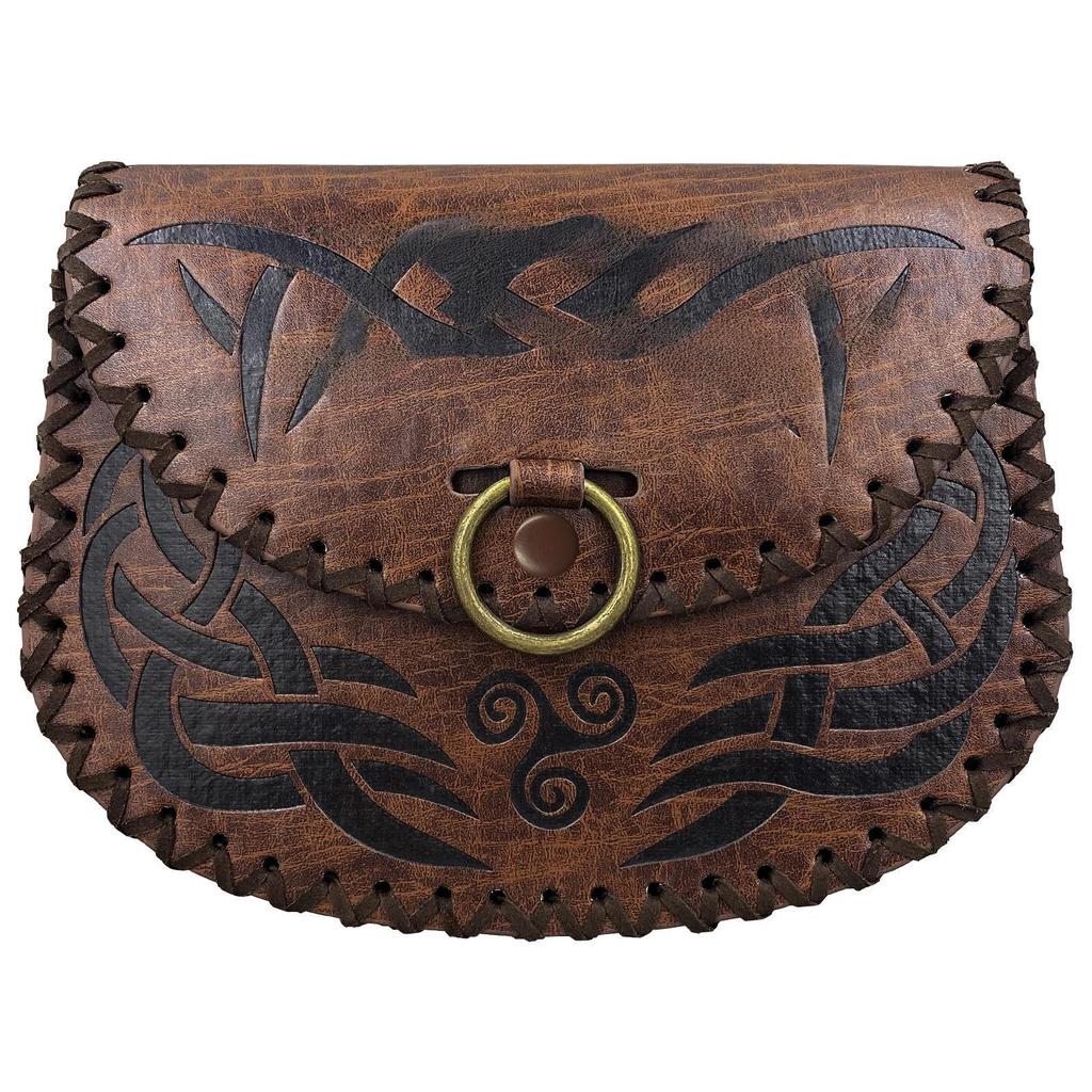 Bolsa de cintura estilo viking nórdico medieval - acessório de cosplay retrô