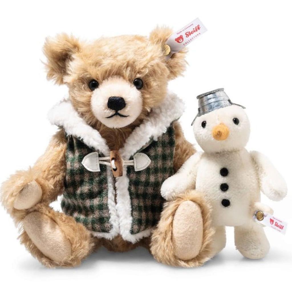 Steiff Teddy Bear and Snowman - Limited Edition of 1500 Worldwide - 007538