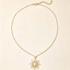 Elegant Sun and Moon Alloy Necklace with Diamond Accents
