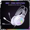 Wired Gaming Headset with RGB Light, 50mm Driver 360° Bendable Noise‑cancelling Mic 3.5mm USB Gaming Headphones for PC PS4 Xbox One