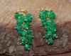 Green Emerald Gemstone Beads Cluster Earring, Natural Emerald Beads Gold Earring, May Birthstone Jewelry, Handmade Earrings, Gift for Her