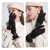 Plush Suede Leather Gloves Thicken Winter Driving Gloves Fashion  Gloves  Women