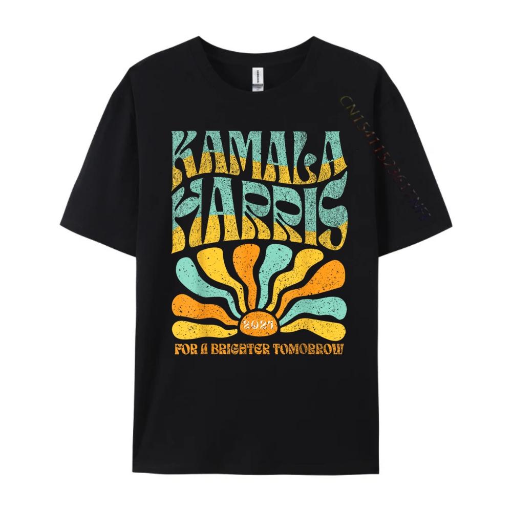 Kamala Harris For A Brighter Tomorrow Boho Aesthetic Hiphop Streetwear Meme Tshirt Large Size Tee Shirt