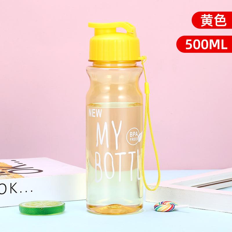 500ML Transparent Water Bottle Portable Sport Cup for Drinking Kitchen Tools Water Bottle for Outdoor School Travel Girl Boy Cup
