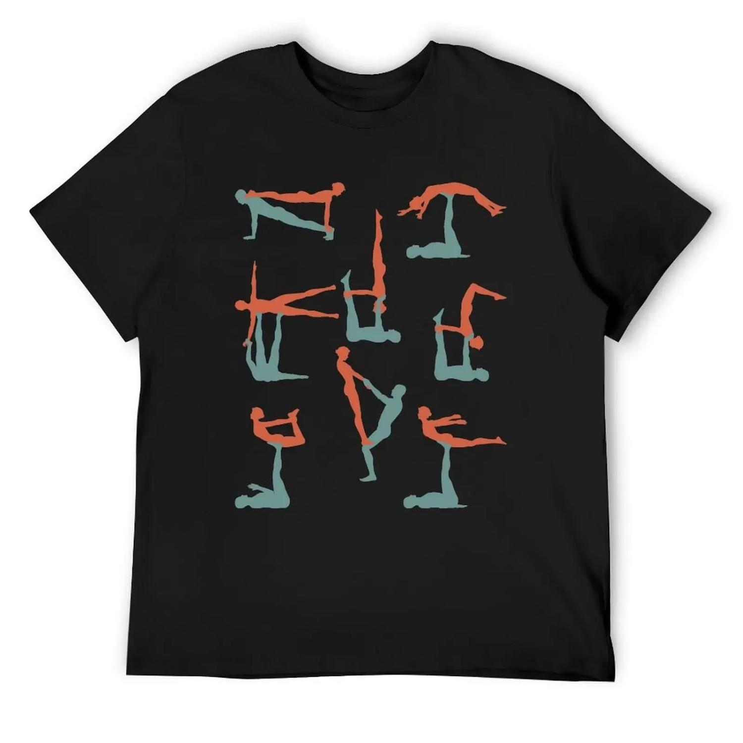 Acro Yoga Acro Poses Aerial Fitness Dance T-Shirt graphics summer top korean fashion sports fans men tshirt S