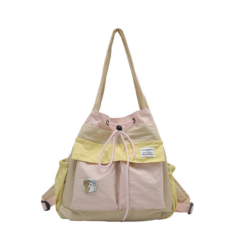 Корейская версия модного и легкого уличного рюкзака, маленький рюкзак, повседневная универсальная сумка через плечо, женский модный крутой рюкзак розовый