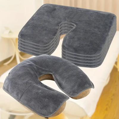Heart-Shaped U-Face Massage Towel – Lint-Free Microfiber for Spa Beds, Machine Washable Salon Face Rest Cover, Soft & Durable