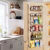 Over the Door Pantry Organizer 6-Tier Metal Cabinet Door Organizer Hanging Spice Rack Shelves for Kitchen Storage White D5 X W1