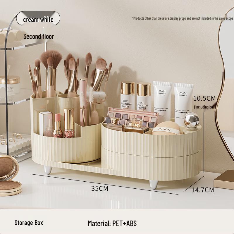 Двухуровневый вращающийся органайзер для косметики