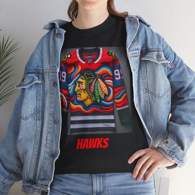 Fantasy Hockey T-Shirt Hawks, Unisex Tee Shirt for Sports Fans, Hockey Fan Unisex T-Shirt
