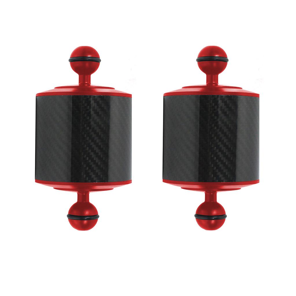 Upgrade Carbon Fiber Float Buoyancy Aquatic Arm 1" Dual Ball Floating Dia 80mm Diving Camera Underwater Tray for Gopro Phone SLR