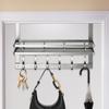 Over The Door Organizer Carbon Steel Bathroom Door Towel Rack No Drilling Hanging Rack With Basket And Hooks For Clothes Bag Key