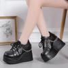 Fashion Metal Chain Punk Gothic Shoes Woman Thick Bottom High Wedge Sneakers for Women Black Chunky Platform Shoe Zapatillas De Mujer