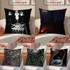 Black Metal Norwegian Art DDarkthrone Pillow Cushion Cover Pillowcase Short Plush Invisible Zipper Room Sofa Cushion Cover