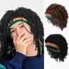 Modische Faserperücke Zopfhut Schwarz/Braun Hip-Hop Herrenperücke Reggae Reggae Dreadlocks Perücke Nachtclub