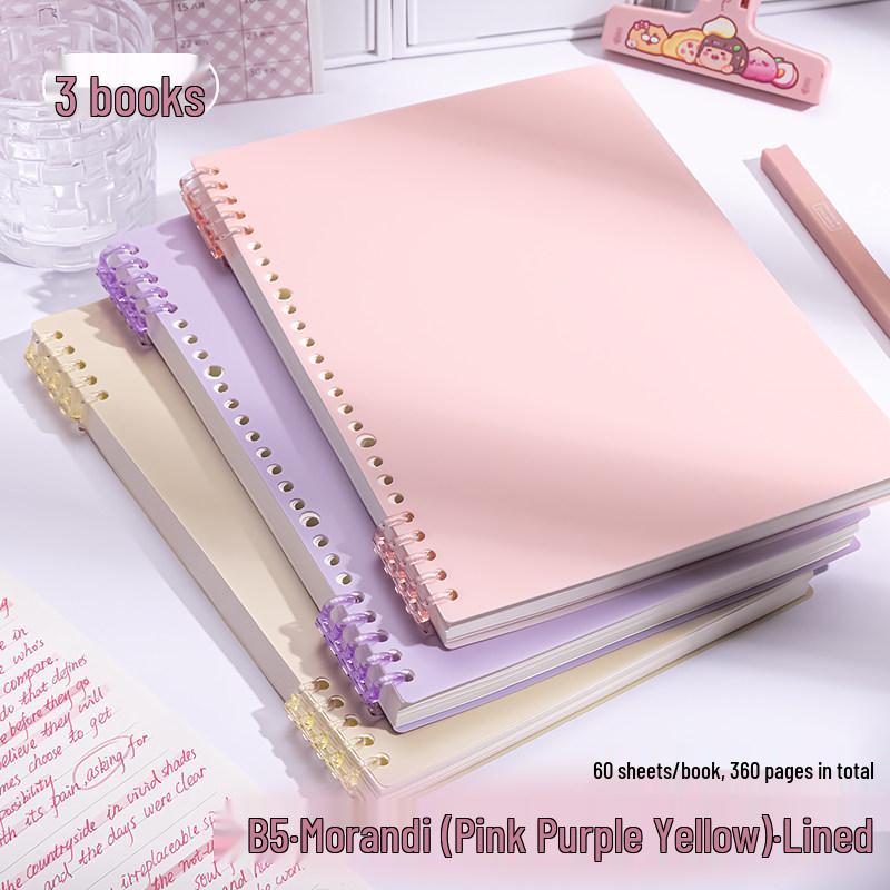 Morandi Colors Detachable Coil Notebook - B5, A4, A5 - Student-Friendly, High-Quality Loose-Leaf Design