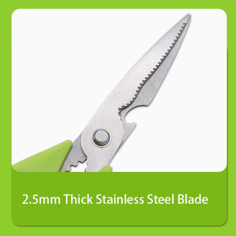 Stal Nierdzewna Ostre Ostrze Klipsy do Koreańskiego Grilla Domowe Wielofunkcyjne Nożyce Kuchenne z Dziadkiem do Orzechów Otwieraczem do Piwa