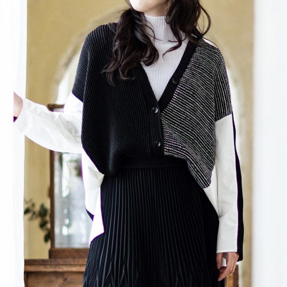 

Specchio Two Tone Pleated Cardigan 452 476 Single option