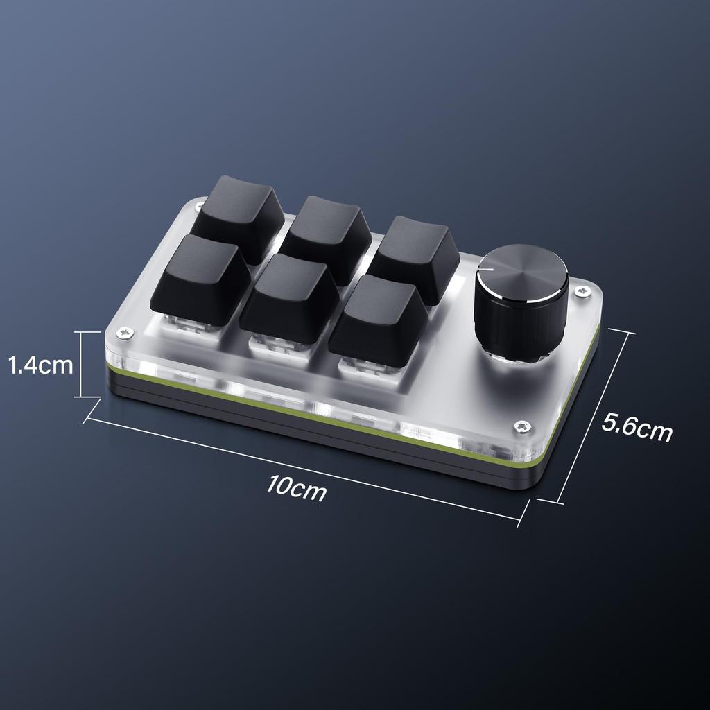 SinLoon Mini Teclado Programável Macro USB Mini 6 Teclas 1 Botão Mecânico OSU Gaming RGB DIY Teclado Multifuncional Compatível com Mac OS e