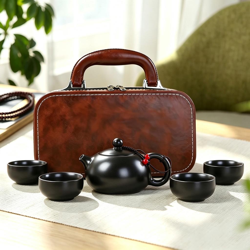 Dingyao Xishi Pot Ceramic Travel Tea Set Portable One Pot Four Cups Kuaike Cup Business Gifts