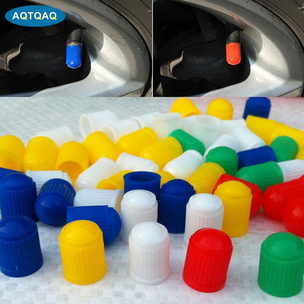 100Pcs/Set Plastic Car Truck Bike Tyre Tire Wheel Valve Stem Caps Dust Cover Auto Motorcycle Airtight Stem Air Caps High Quality Valve Stems 1