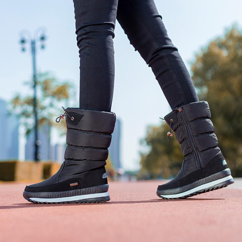 Dámské velké střední bavlněné boty zahuštěné teplé ležérní velké bavlněné boty zimní boty do sněhu Protiskluzové a voděodolné
