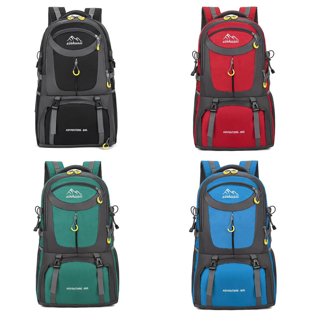Outdoor Hiking Backpack 60l Waterproof Oxford Fabric For Camping Skiing Travel
